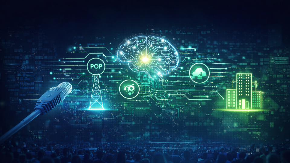 AI lead generation platform showing network infrastructure with PoP locations and connectivity analysis